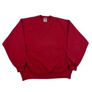 Vintage Red Blank Jerzees Crewneck Cotton Blend Made in USA Size XL